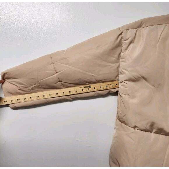 Daily Ritual Womens Padded Belted Puffer Jacket,Taupe Size XXL - Picture 8 of 16